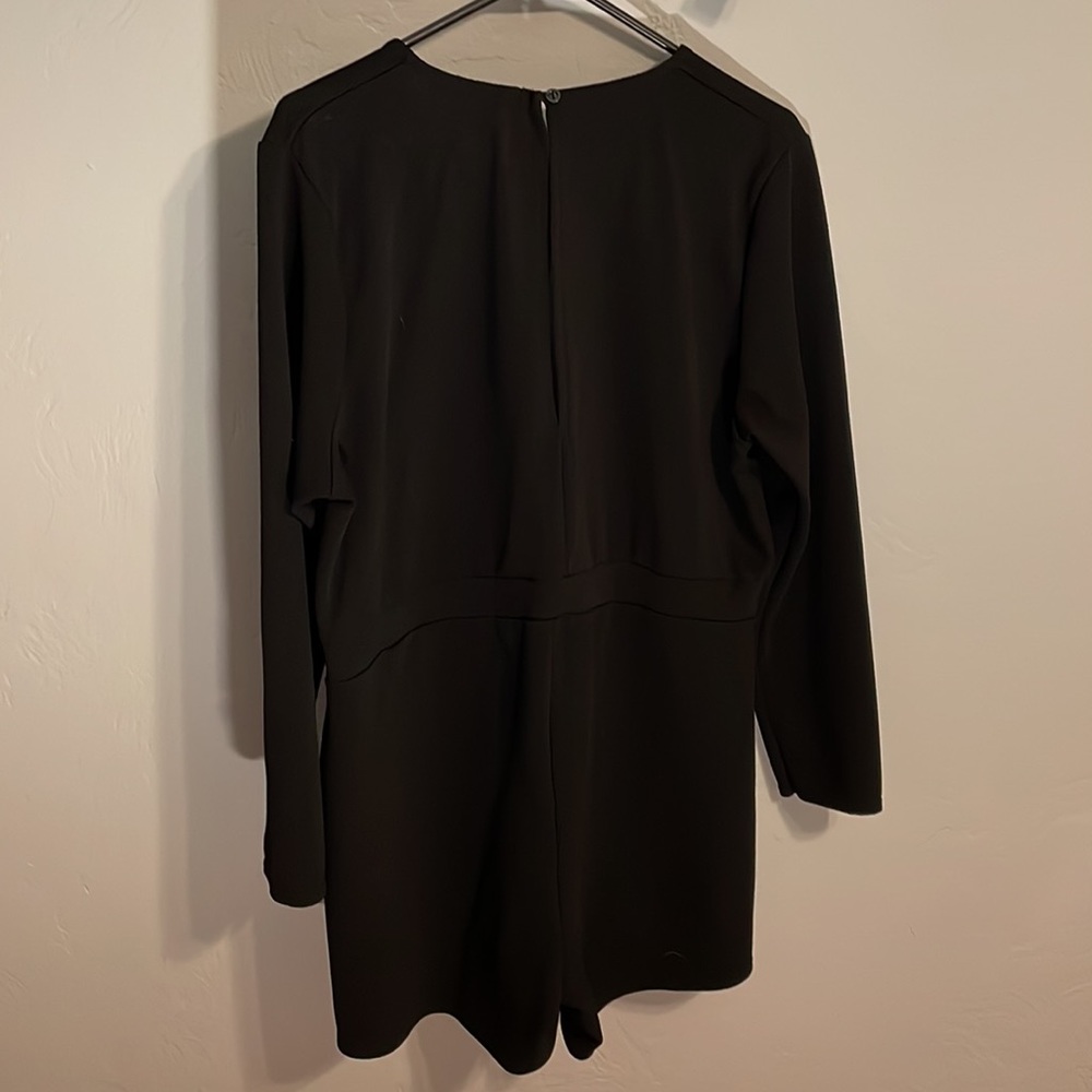 Black Skort Long Sleeve Jumpsuit - Picture 4 of 5